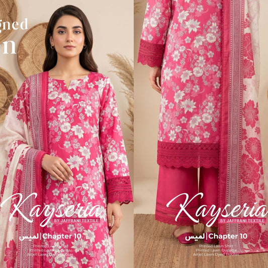 *Kayseria By jaffrani Printed Lawn Available in 3Pcs*