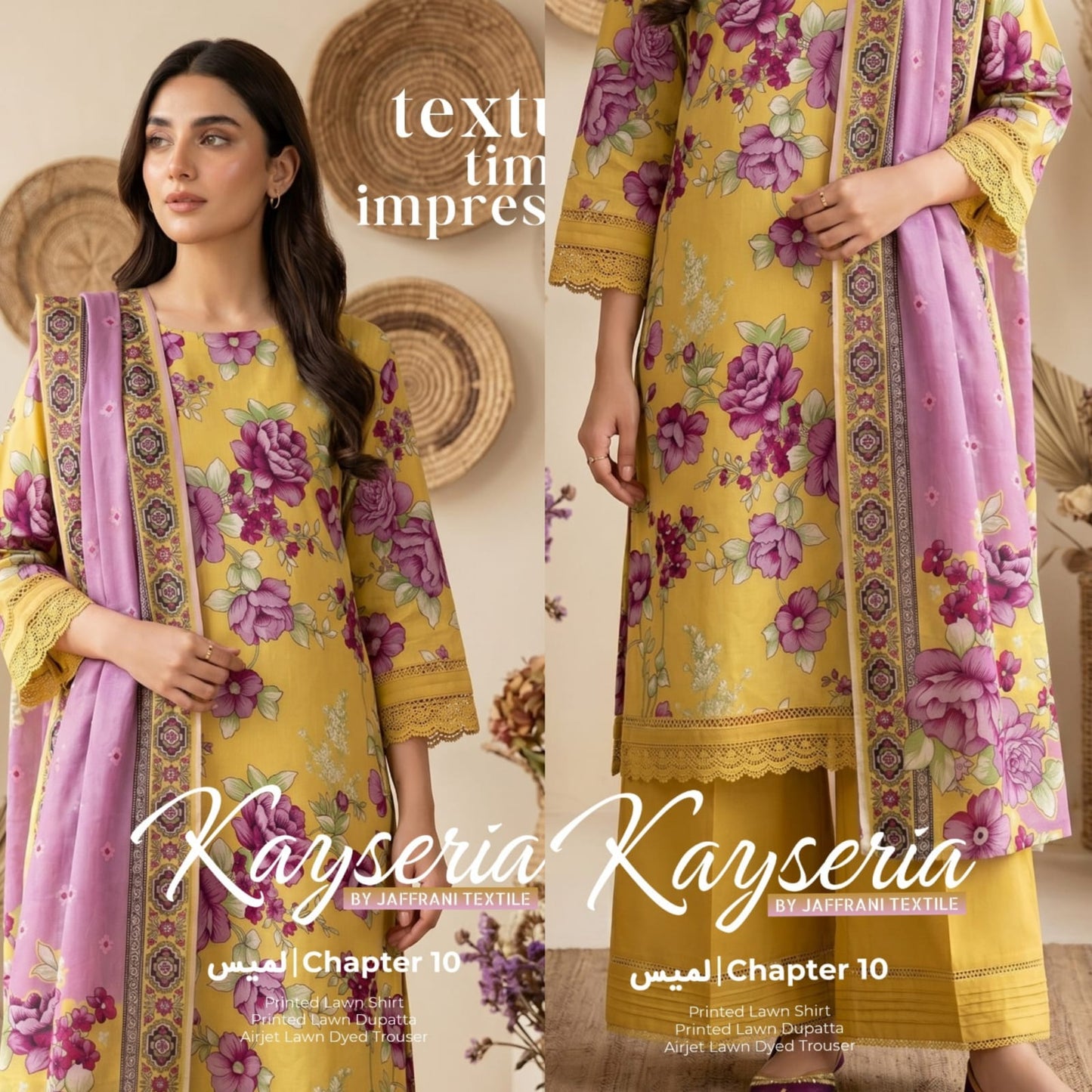 *Kayseria By jaffrani Printed Lawn Available in 3Pcs*