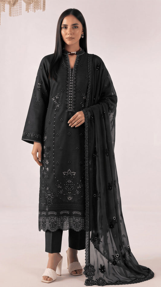*Thread Rose Embroidered Lawn 3Pcs*
