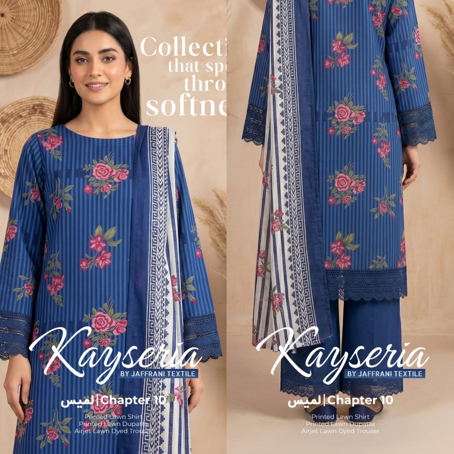 *Kayseria By jaffrani Printed Lawn Available in 3Pcs*