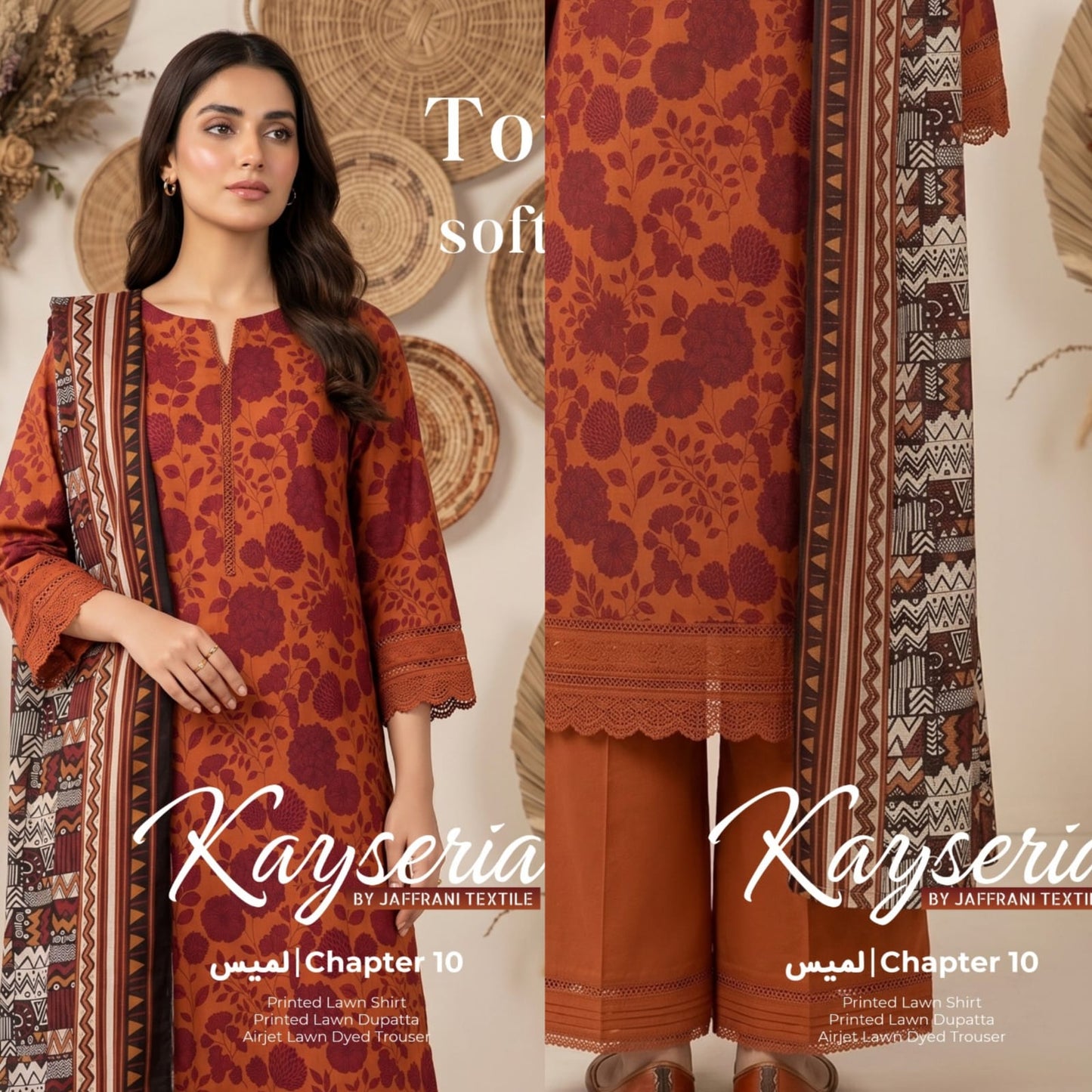 *Kayseria By jaffrani Printed Lawn Available in 3Pcs*