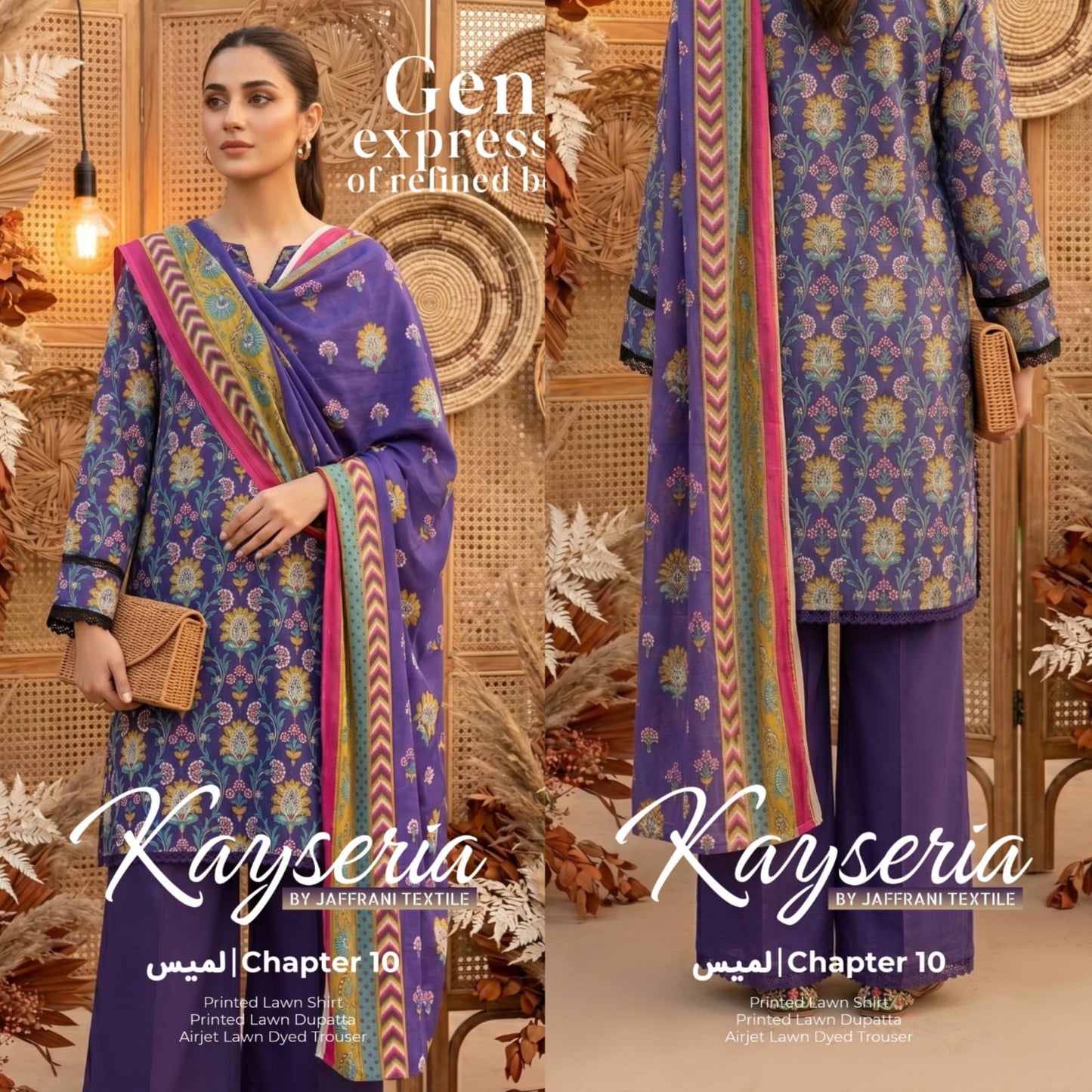 *Kayseria By jaffrani Printed Lawn Available in 3Pcs*