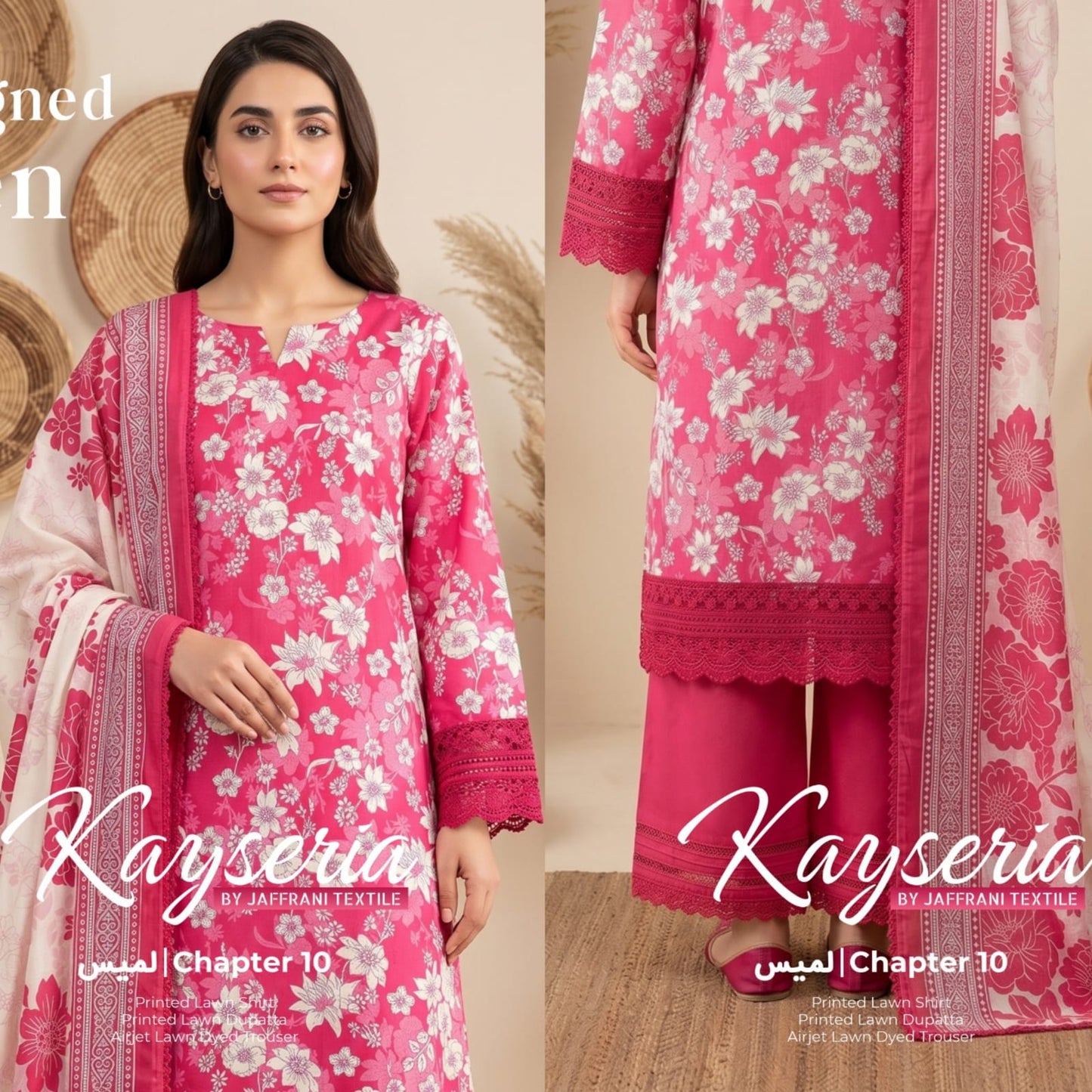 *Kayseria By jaffrani Printed Lawn Available in 3Pcs*