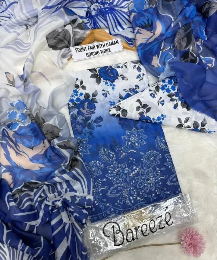 Bareeze Embroidery Lawn 3Pice