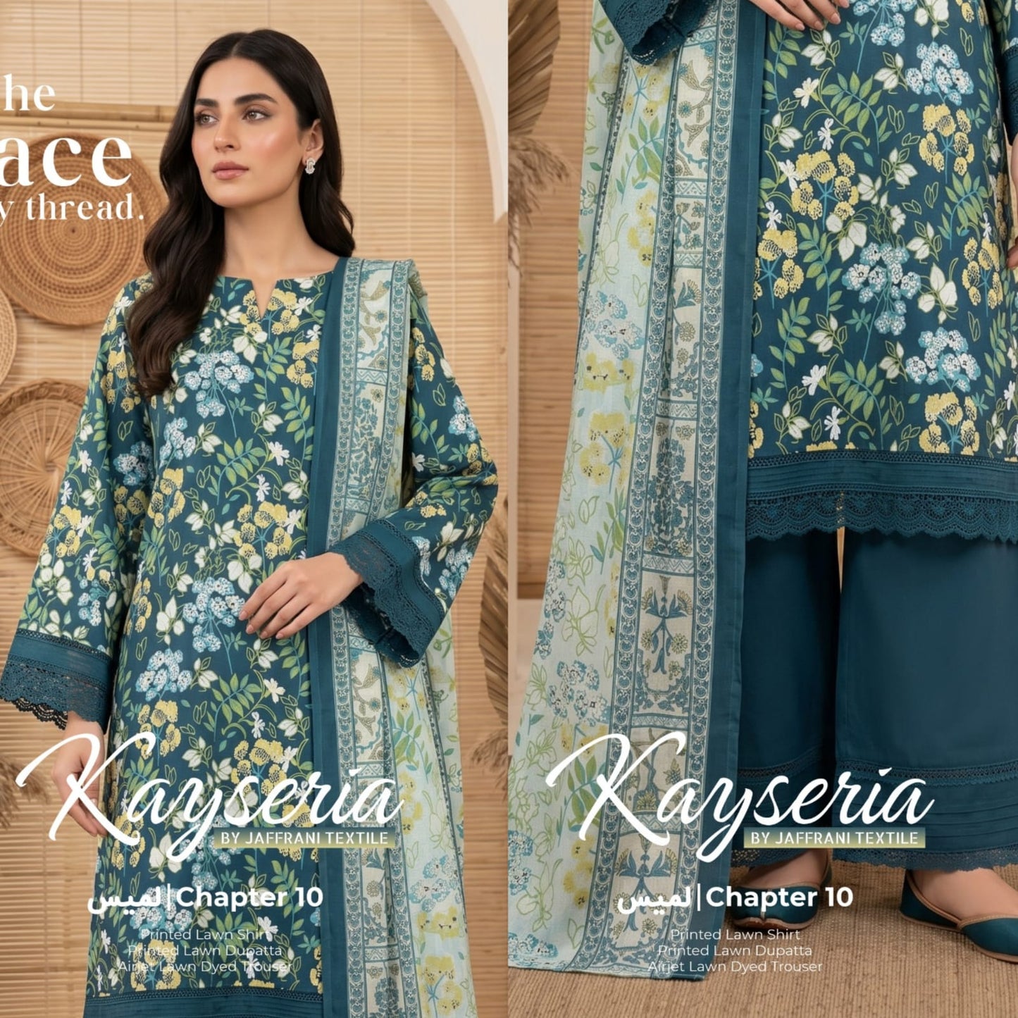 *Kayseria By jaffrani Printed Lawn Available in 3Pcs*