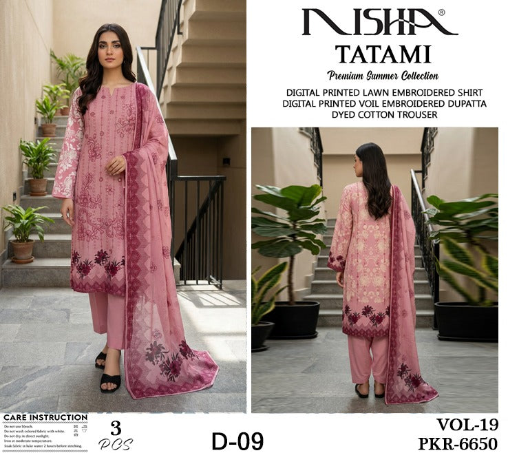 *Tatami By Nisha Embroidered Lawn Available in 3Pcs*