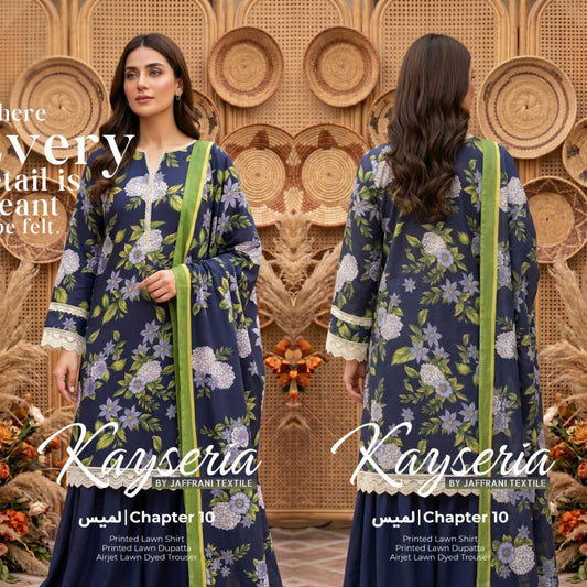 *Kayseria By jaffrani Printed Lawn Available in 3Pcs*